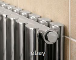 Stainless Steel Bathroom Radiator Compact Oval Tube Wall Mounted 600 x 620mm