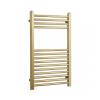 Straight Brushed Brass Heated Towel Rail Ladder Bathroom Radiator Valves