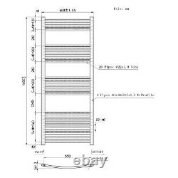 Straight Curved Heated Towel Rail Radiator Ladder Warmer Chrome Black All Sizes