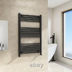 Straight Designer Flat Panel Heated Towel Rail Ladder Warmer With Radiator Valve