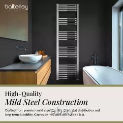 Straight Heated Heated Towel Rail Radiator, 383W, 400 x 1800mm, Chrome