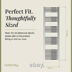 Straight Heated Heated Towel Rail Radiator, 383W, 400 x 1800mm, Chrome