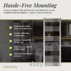 Straight Heated Heated Towel Rail Radiator, 431W, 500 x 1500mm, Chrome