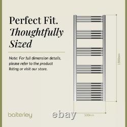 Straight Heated Heated Towel Rail Radiator, 431W, 500 x 1500mm, Chrome