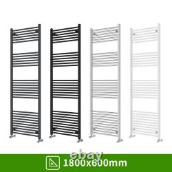 Straight Heated Towel Rail Radiator Ladder Warmer with Angled Lockshield Valves