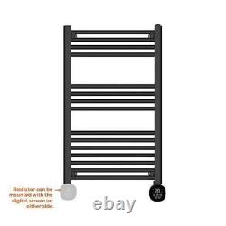 TCP Smart WiFi Electric Heated Towel Rail 800x500mm Black Timers IPX4 Thermostat