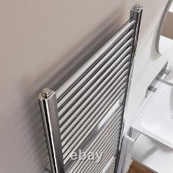 Tall Chrome Bathroom Towel Radiator Newark Heated Ladder Rail 1200x500mm