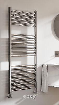 Tall Chrome Bathroom Towel Radiator Newark Heated Ladder Rail 1200x500mm