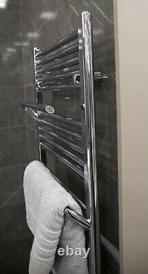 Tall Chrome Bathroom Towel Radiator Newark Heated Ladder Rail 1800x500mm