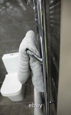 Tall Chrome Bathroom Towel Radiator Newark Heated Ladder Rail 1800x500mm