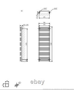Terma Alex Heated Towel Rail 1580x500mm Modern Grey WGALE158050-KDGRSX