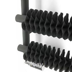 Terma T Ribbon Heated Towel Rail Radiator Metallic Grey Curved 7 Rails 930 x 500