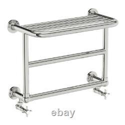 The Heating Co. Aziz chrome wall mounted heated towel rail 450 x 600