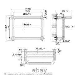 The Heating Co. Aziz chrome wall mounted heated towel rail 450 x 600