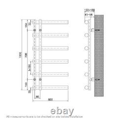 The Heating Co. Belo anthracite grey heated towel rail 1000 x 500