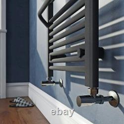 The Heating Co. Rohe anthracite grey heated towel rail with hangers 1200 x 500