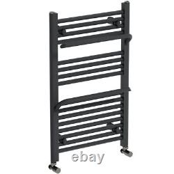 The Heating Co. Rohe anthracite grey heated towel rail with hangers 1200 x 500