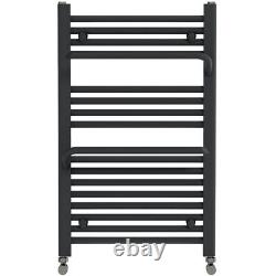 The Heating Co. Rohe anthracite grey heated towel rail with hangers 1200 x 500