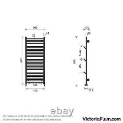 The Heating Co. Rohe anthracite grey heated towel rail with hangers 1200 x 500