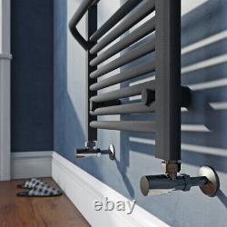The Heating Co. Rohe anthracite grey heated towel rail with hangers 1200x500