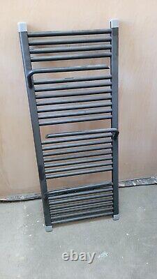 The Heating Co. Rohe anthracite grey heated towel rail with hangers 500x1200