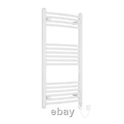 Thermostatic Electric Bathroom Curved Heated Towel Rail Radiator 1000x500 White