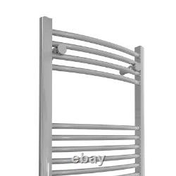 Thermostatic Electric Chrome Bathroom Curved Heated Towel Rail Radiator 1200x500