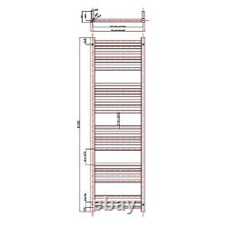 Towel Radiator Towel Rail Heated 1600 x 500mm Designer Stainless Steel 3983 BTU