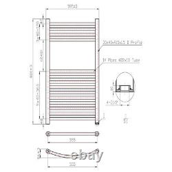 Towel Radiator Towel Rail Heated 800mm x 600mm Designer Matt Black 1809 BTU