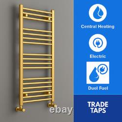 Towel Rail Heated Brushed Brass 500 x 1200mm Bathroom Wall Mounted Radiator Rad