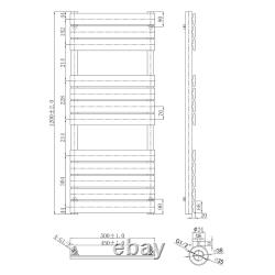 Towel Rail Nickel Bathroom Radiator Heated Ladder Rail Flat Panel 3 Sizes