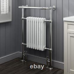 Towel Rail Radiator 4 Column Traditional Heated Bathroom Radiator + Valves