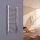 Towel Rail Radiator Bathroom Heated Chrome Straight Ladder Warmer Rad With Valve