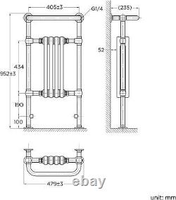 Towel Rail Radiator Bathroom Heated Traditional Designer Column Warmer Rad