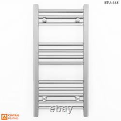 Towel Rail Radiator Chrome Heated Bathroom Rad Flat Narrow Small Size