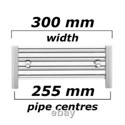 Towel Rail Radiator Chrome Heated Bathroom Rad Flat Narrow Small Size