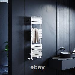 Towel Rail Radiator Designer Flat Panel Heated Bathroom Chrome 1200 x 400mm