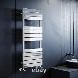 Towel Rail Radiator Designer Flat Panel Heated Bathroom Chrome 1200 x 500mm