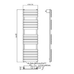 Towel Rail Radiator Ladder Bathroom Heated Designer Flat 1600 Chrome Warmer Rad
