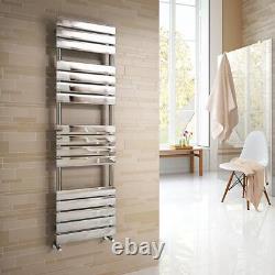 Towel Rail Radiator Ladder Bathroom Heated Designer Flat 1600 Chrome Warmer Rad