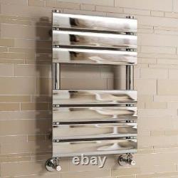 Towel Rail Radiator Ladder Bathroom Heated Designer Flat Chrome Warmer Rad