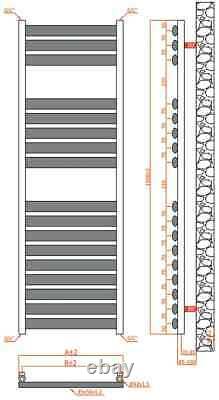 Towelrads Dorney Heated Towel Rail Anthracite 1500 x 500mm