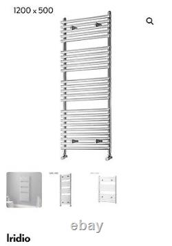 Towelrads Iridio Heated Towel Rail Chrome 1200x500 (B)