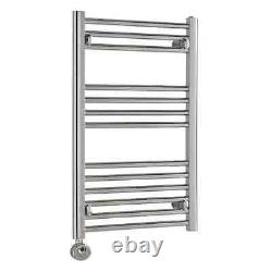 Tradesman Straight Chrome Heated Towel Rail Electric, Thermostat + Timer