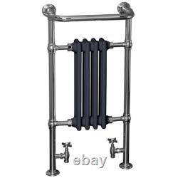 Traditional 3 Column Heated Towel Rail Radiator 952 x 479mm Chrome & Anthracite