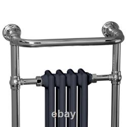 Traditional 3 Column Heated Towel Rail Radiator 952 x 479mm Chrome & Anthracite