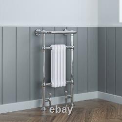 Traditional Bathroom Heated Towel Rail Column Radiator White & Chrome 952x479mm