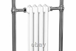 Traditional Bathroom Heated Towel Rail Column Radiator White & Chrome 952x479mm