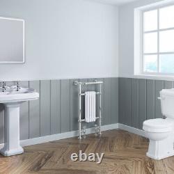 Traditional Bathroom Heated Towel Rail Column Radiator White & Chrome 952x479mm