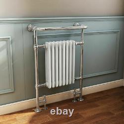 Traditional Bathroom Heated Towel Rail Column Radiator White & Chrome 952x659mm